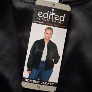 Edited by Remi Bader Womens Black Bomber Jacket